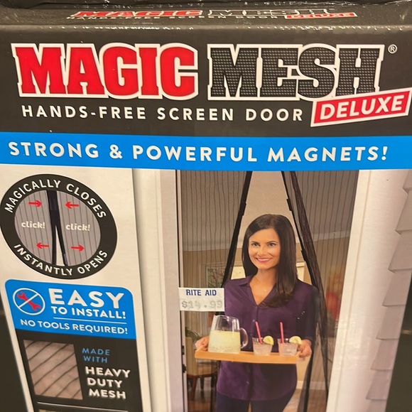 NWT Magic Mesh Easy to Install-Let Fresh Air In -Hands-Free Screen Door Deluxe - Picture 3 of 9